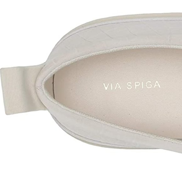 Via Spiga Markie Milk Leather Platform Sneakers - Picture 3 of 6